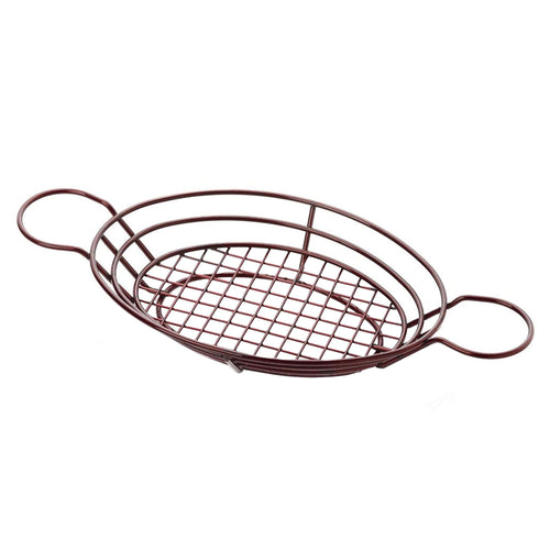 (5 kpl) Ranskanperunakori - ruostumaton teräs - soikea - dippikipoilla - 280x200 mm
