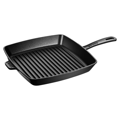 STAUB | Pure Grill Square Cast Iron Grill Pan – 30x30 cm - Black - Enamelled Interior