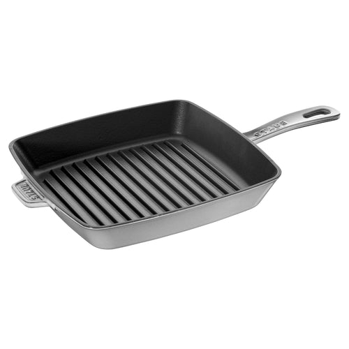 STAUB | Pure Grill Square Cast Iron Grill Pan – 26x26 cm - Graphite Grey - American Grill