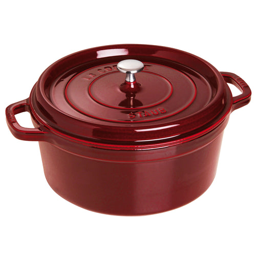 STAUB | Cocotte Round Enamelled Cast Iron Casserole Dish – Ø 280 mm – Grenadine Red