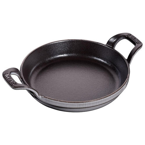 STAUB | Round Cast Iron Baking Dish – Ø 16 cm - Graphite Grey - Stackable, Grill/Oven