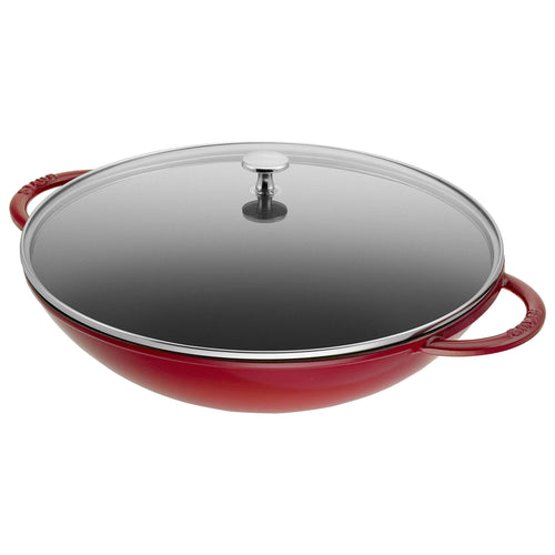 STAUB | SPECIALITIES - Wok lasikannella - Ø 370mm - valurauta - kirsikanpunainen