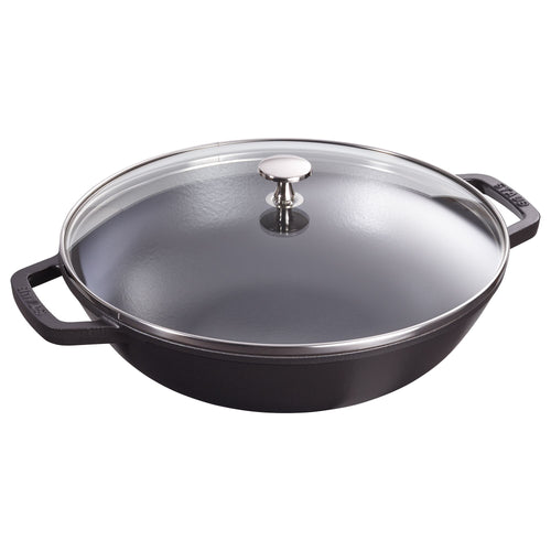 STAUB | SPECIALITIES - Wok lasikannella - Ø 300mm - valurauta - musta