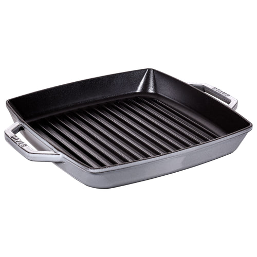 STAUB | Pure Grill Square Cast Iron Grill Pan – 28x28 cm - Graphite Grey