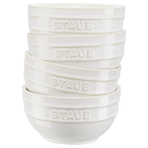 STAUB | CERAMIQUE - Kulhosarja, 4 kpl - Ø 120mm - keraaminen - norsunluunvalkoinen