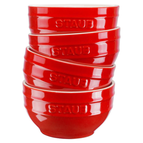 STAUB | CERAMIQUE - Kulhosarja, 4 kpl - Ø 120mm - keraaminen - kirsikanpunainen