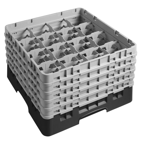 CAMBRO | CAMRACK® - Lasipesukori 1/1 - 16 lokeroa - 5 jatko-osalla - 500x500mm - Musta