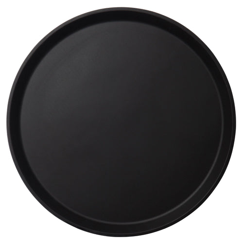 (6 pieces) CAMBRO | CAMTREAD® Non‑Slip Serving Tray – Black Fibreglass – Round Ø 450 mm