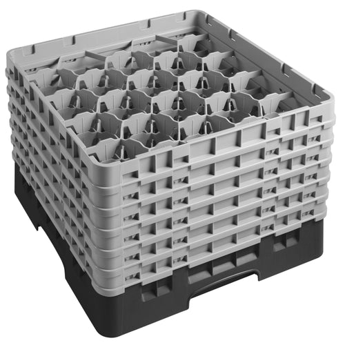 CAMBRO | CAMRACK® - Lasipesukori 1/1 - 20 lokerolla - 500x500mm - 6 jatko-osalla - Musta