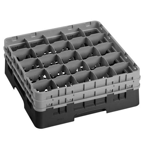 CAMBRO | CAMRACK® - Lasipesukori 1/1 - 25 lokeroa - 2 jatko-osalla - 500x500mm - Musta