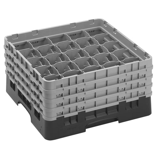 CAMBRO | CAMRACK® - Lasipesukori 1/1 - 25 lokeroa - 4 jatko-osalla - 500x500mm - Musta