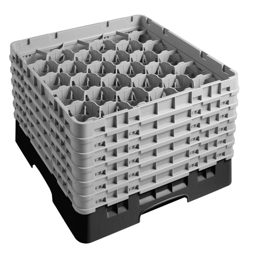 CAMBRO | CAMRACK® - Lasipesukori 1/1 - 30 lokeroa - 6 jatko-osalla - 500x500mm - Musta