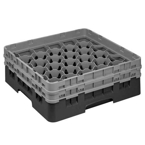 CAMBRO | CAMRACK® - Lasipesukori 1/1 - 30 lokeroa - 2 jatko-osalla - 500x500mm - Musta