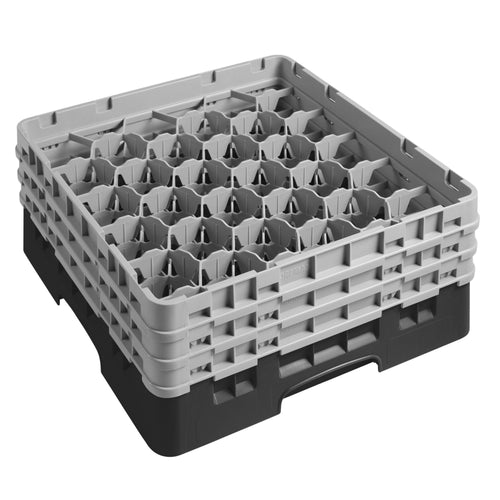 CAMBRO | CAMRACK® - Lasipesukori 1/1 - 30 lokeroa - 3 jatko-osalla - 500x500mm - Musta