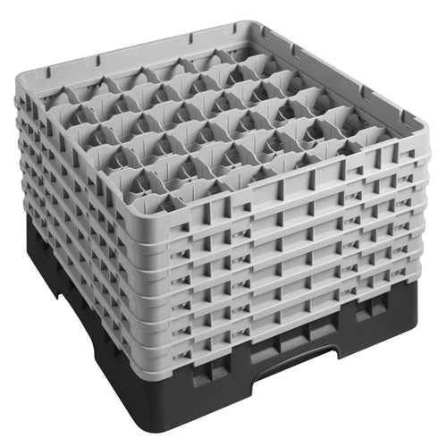 CAMBRO | CAMRACK® - Lasipesukori 1/1 - 36 lokeroa - 6 jatko-osalla - 500x500mm - Musta