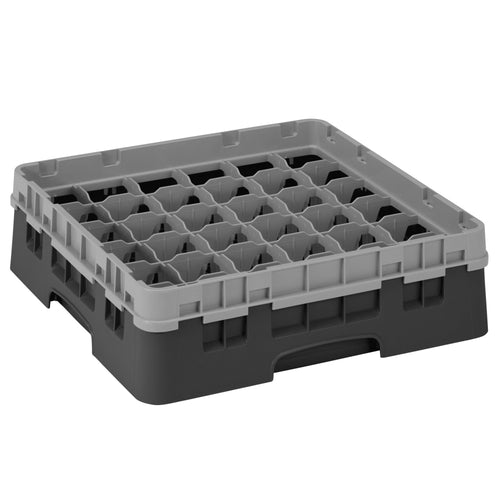 CAMBRO | CAMRACK® - Lasipesukori 1/1 - 36 lokeroa - 1 jatko-osalla - 500x500mm - Musta