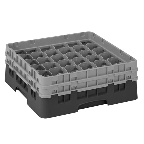 CAMBRO | CAMRACK® - Lasipesukori 1/1 - 36 lokeroa - 2 jatko-osalla - 500x500mm - Musta