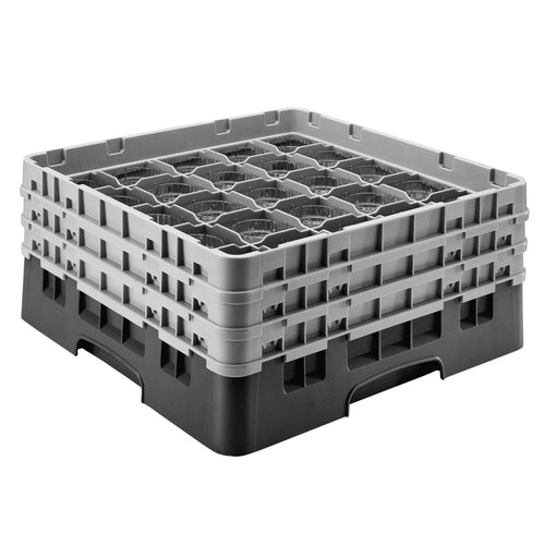 CAMBRO | CAMRACK® - Lasipesukori 1/1 - 36 lokeroa - 2 jatko-osalla - 500x500mm - Musta