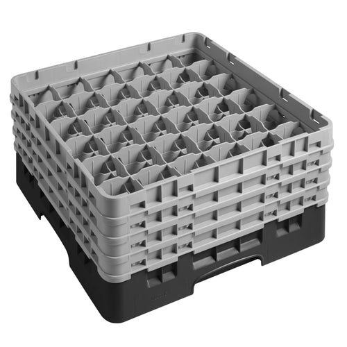 CAMBRO | CAMRACK® - Lasipesukori 1/1 - 36 lokeroa - 4 jatko-osalla - 500x500mm - Musta