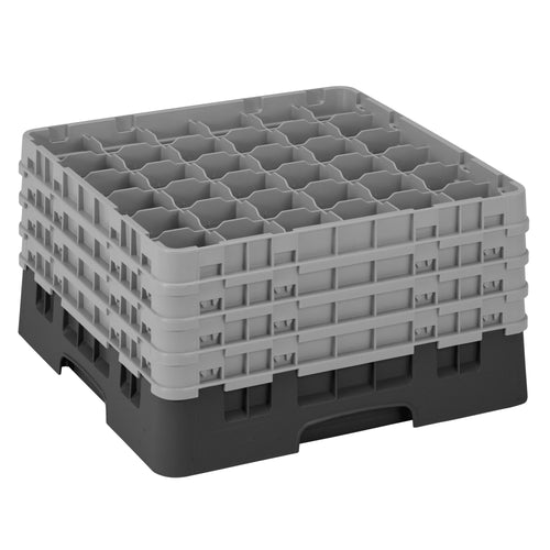 CAMBRO | CAMRACK® - Lasipesukori 1/1 - 36 lokeroa - 4 jatko-osalla - 500x500mm - Musta