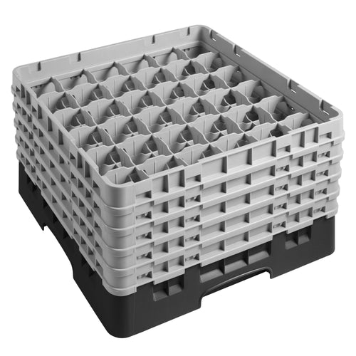 CAMBRO | CAMRACK® - Lasipesukori 1/1 - 36 lokeroa - 5 jatko-osalla - 500x500mm - Musta