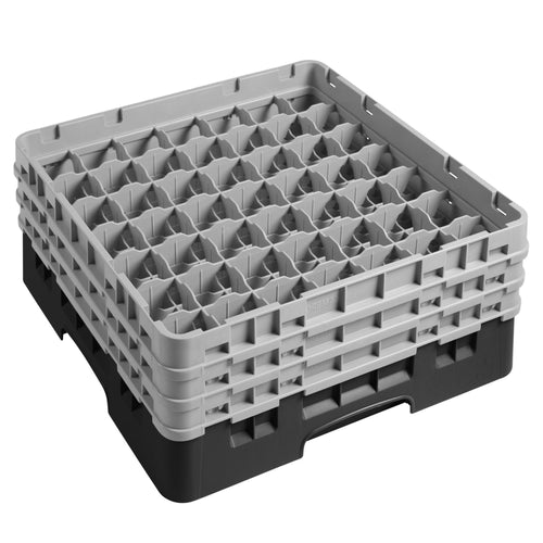 CAMBRO | CAMRACK® - Lasipesukori 1/1 - 49 lokeroa - 3 jatko-osalla - 500x500mm - Musta