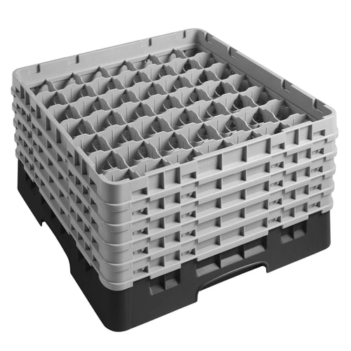 CAMBRO | CAMRACK® - Lasipesukori 1/1 - 49 lokeroa - 5 jatko-osalla - 500x500mm - Musta