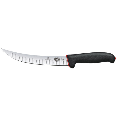 VICTORINOX | Fibrox Butcher Knife – Granton Edge - 20 cm Blade - Black/Red Handle