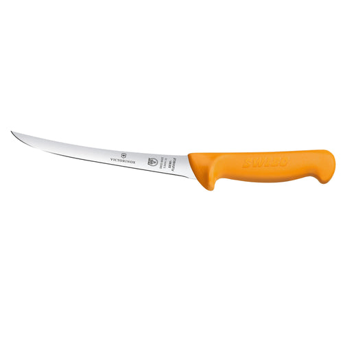 VICTORINOX | SWIBO Curved Boning Knife – 160 mm Blade - Semi-Flexible - Orange Handle