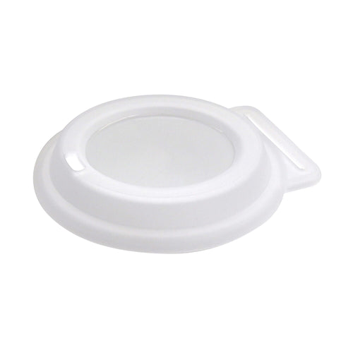 (24 kpl) Uudelleenkäytettävä kansi juoma-aukolla - läpinäkyvä - sopii 300-500 ml:n mukeihin.