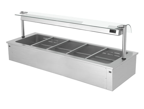 Upotettava vesihaude - 3,65 kW - 5x GN 1/1 - suojalasi