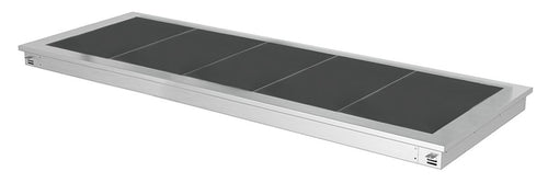 Upotettava Lämpölevy - ruostumaton teräs - lasipinnalla - 1785 mm - 5 x GN 1/1 - 2,25 kW