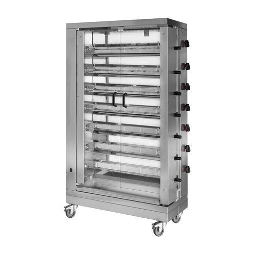Kanavarrasgrilli - kaasu - 42 kW - 7 varrasta - enintään 42 kanaa varten