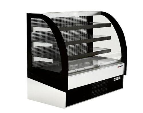 Commercial multideck display fridge - Open front - 1250mm - 365L - with 3 shelves - solid rear - incl. night blind