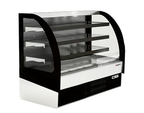 Commercial multideck display fridge - Open front - 1875mm - 548L - with 3 shelves - solid rear