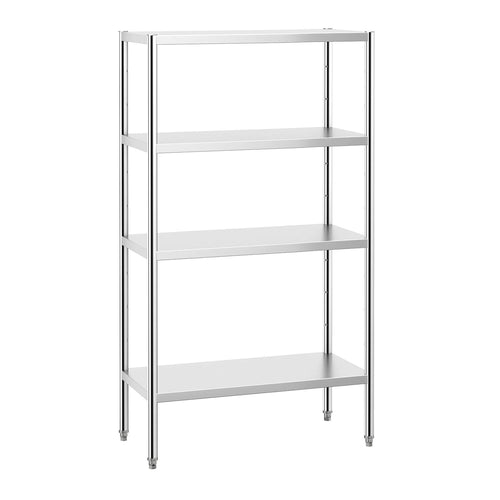 Ruostumaton teräshylly PREMIUM - 1020x500 mm - Syvyys: 500 mm - 4 hyllytasoa (SÄÄDETTÄVÄ) - Kantavuus/taso: 80 kg