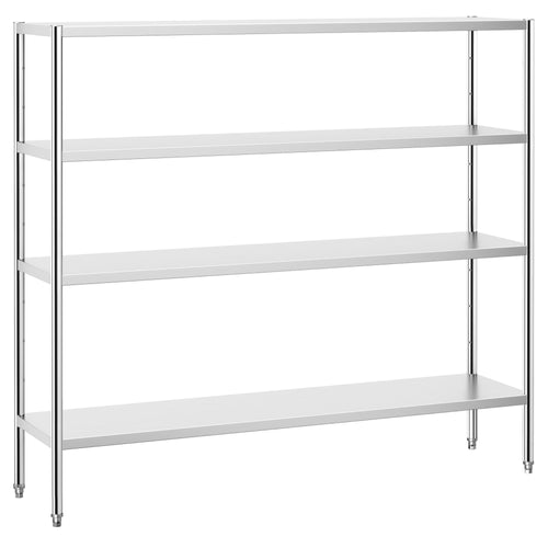 Ruostumaton teräshylly PREMIUM - 2000x500 mm - Syvyys: 500 mm - 4 hyllytasoa (SÄÄDETTÄVÄ) - Kantavuus/taso: 80 kg