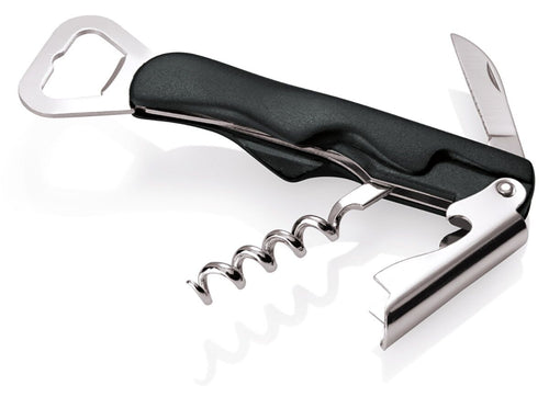 Waiter’s Friend Corkscrew PREMIUM - Professional - with Foil Cutter - Length: 20mm - Black