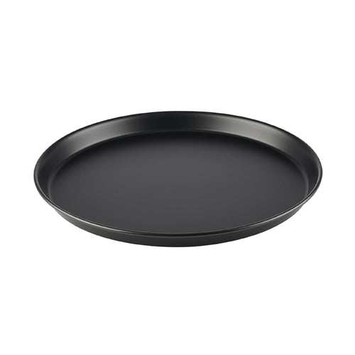 (10 kpl) Pizzapelti - musta teräs - reunallinen - Ø 320 mm - Korkeus: 25 mm - musta