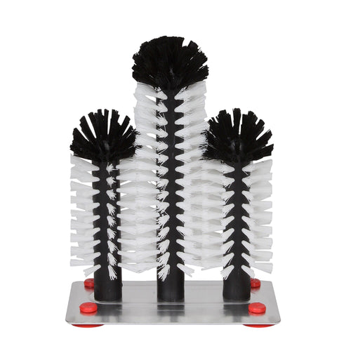 (2 pieces) FUCHS | DELFIN® Glass washing-up brush - 2x180mm + 1x240mm - with metal base plate - 1-2-3