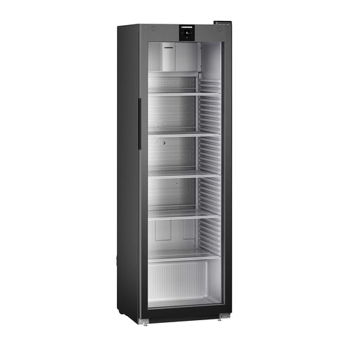 LIEBHERR | Commercial Refrigerator – 400 L - Single Glass Door - Black - -2 to +15 °C
