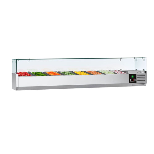 Countertop Prep Well / Refrigerated Topping Unit PREMIUM - 1800x395mm - 8x GN 1/3