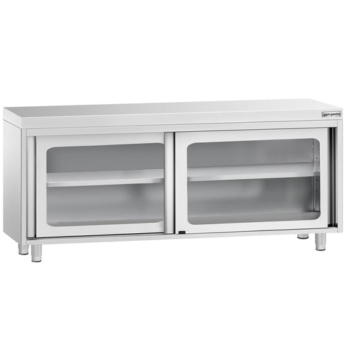 Stainless Steel Floor Cupboard PREMIUM - 2000x700mm - with Glass Sliding Doors