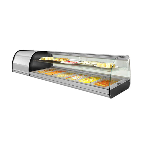 GN-kylmävitriini PREMIUM PLUS - LED-valaistuksella - 1620x412 mm - 6 GN 1/3-astiaa - lasisuojalla