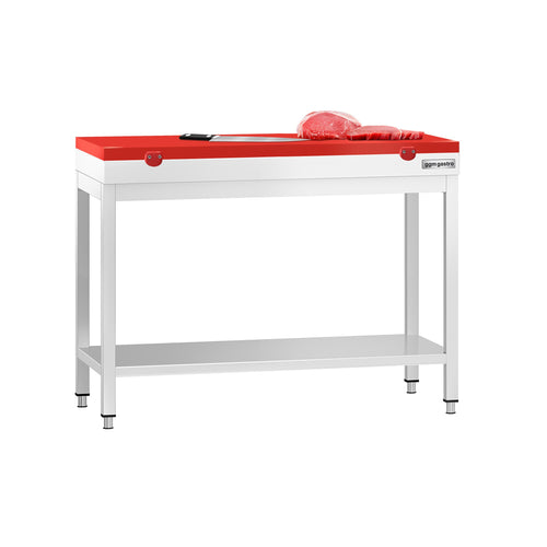 RST-työpöytä PREMIUM - 1000x600 mm - alatasolla - sis. leikkuulauta punainen