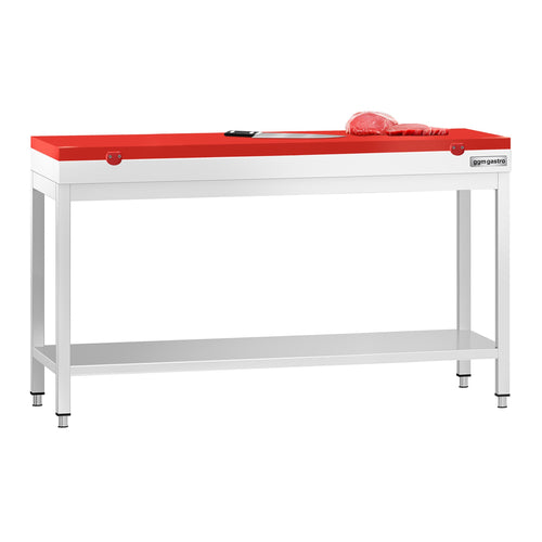 RST-työpöytä PREMIUM - 1600x600 mm - alatasolla - sis. leikkuulauta punainen