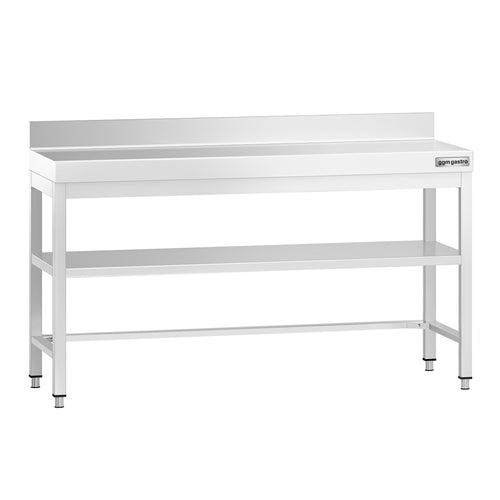 RST-työpöytä PREMIUM - 1600x700 mm - alatasolla & roiskesuojalla & ristikkotuella