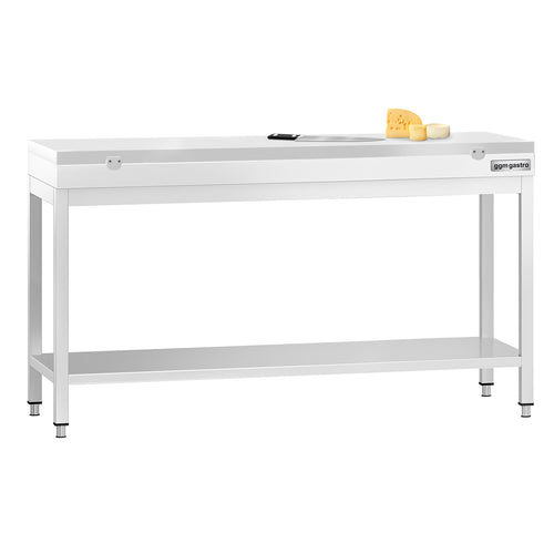 RST-työpöytä PREMIUM - 1800x600 mm - alatasolla - sis. leikkuulauta valkoinen