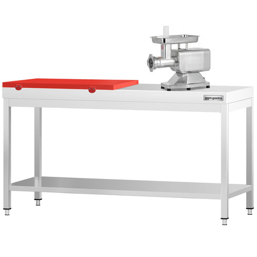 RST-työpöytä PREMIUM - 2000x600 mm - alatasolla - sis. GN 1/2 -leikkuulauta punainen