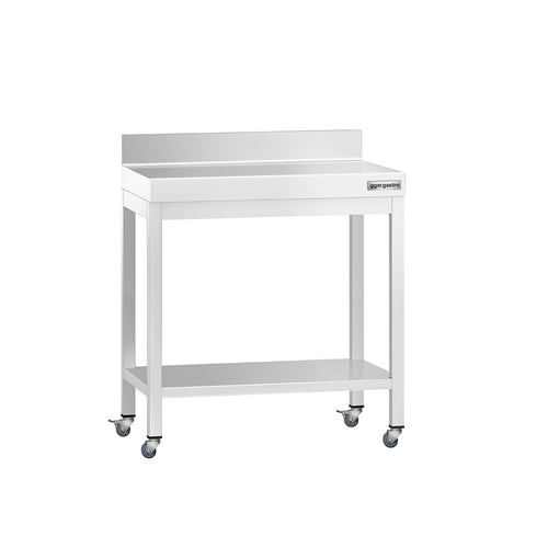 Commercial Stainless Steel Table with Upstand PREMIUM - 600x700mm - with Undershelf - with Rear Upstand